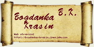 Bogdanka Krasin vizit kartica